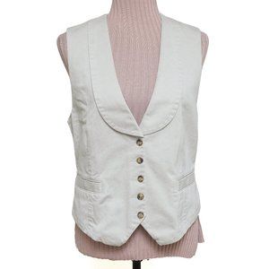 Vtg Women's ORVIS Khaki Casual Button-down Collared Vest Size L